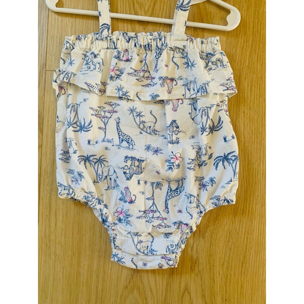 CARTERS linen ruffle bubble romper 12M